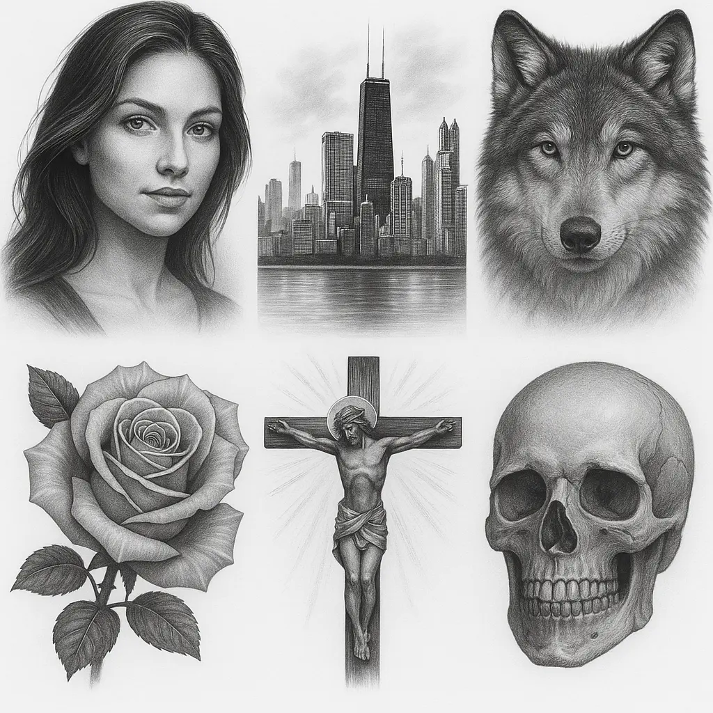 Popular black and grey tattoo